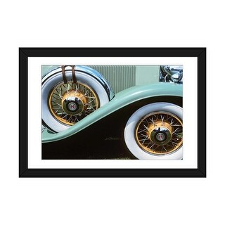 iCanvas "1920s-30s Front Wheel And Spare Tire On Aqua Green Antique